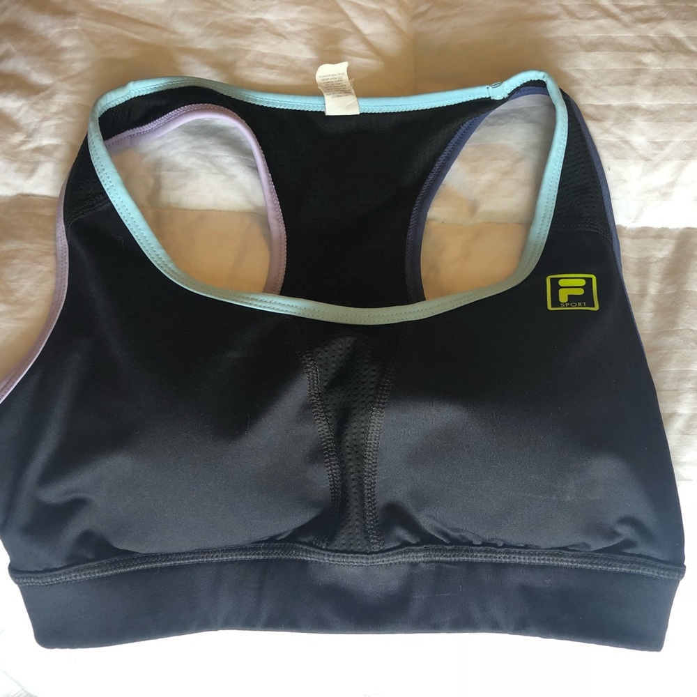 Fila Sports Bra with Neon stitching - like new